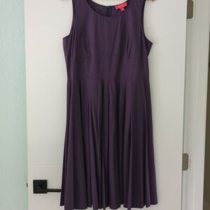 Made in Italy Fit & Flare Purple YTK Lavia Minimalist Office Career Midi Dress